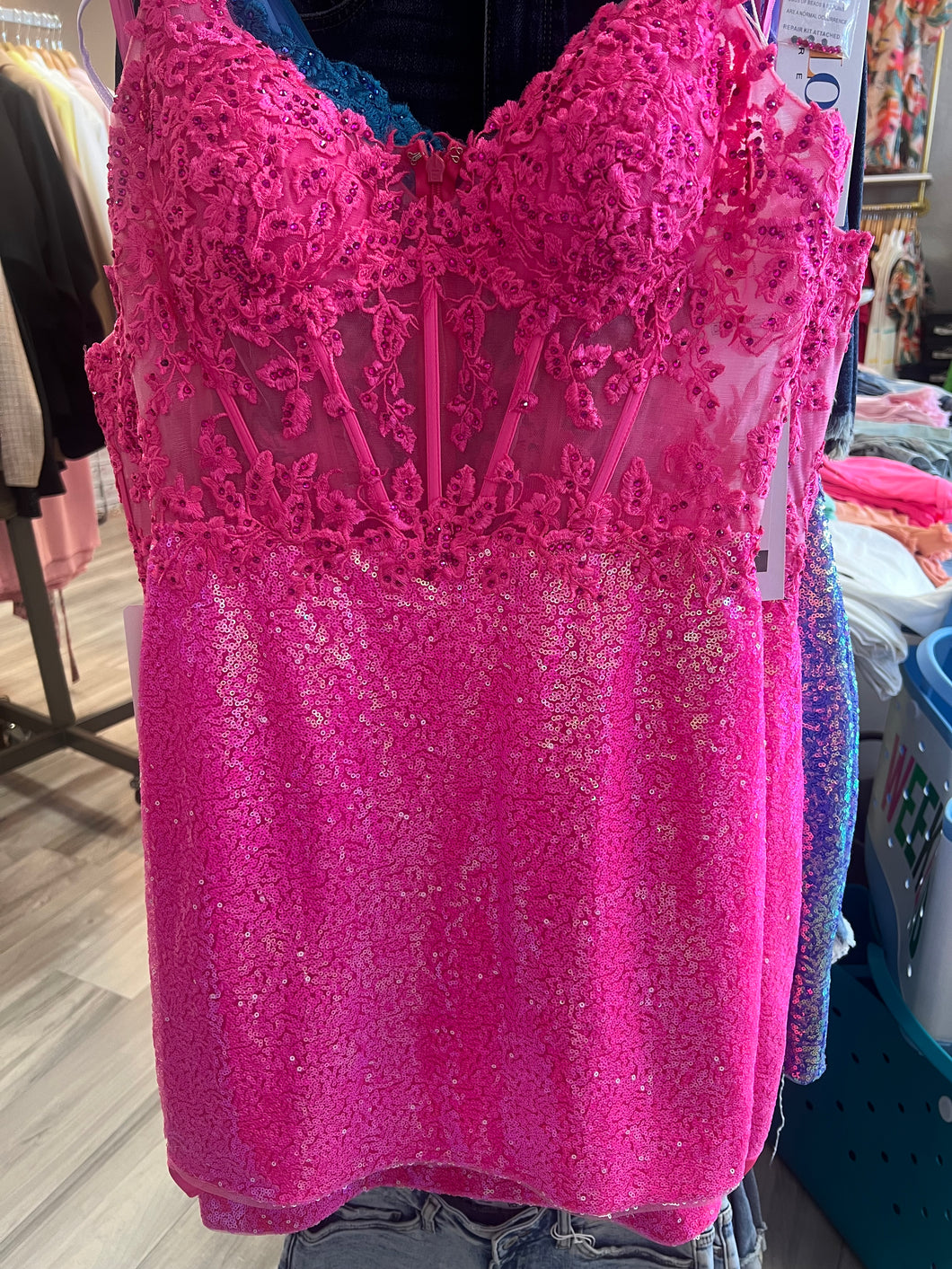 crazy sequin dress White Fox Go Crazy Mini Dress in Pink Sequin