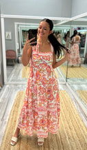 Orange Bohemian Midi Dress