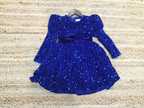 Royal Blue Full Sequence girls dress