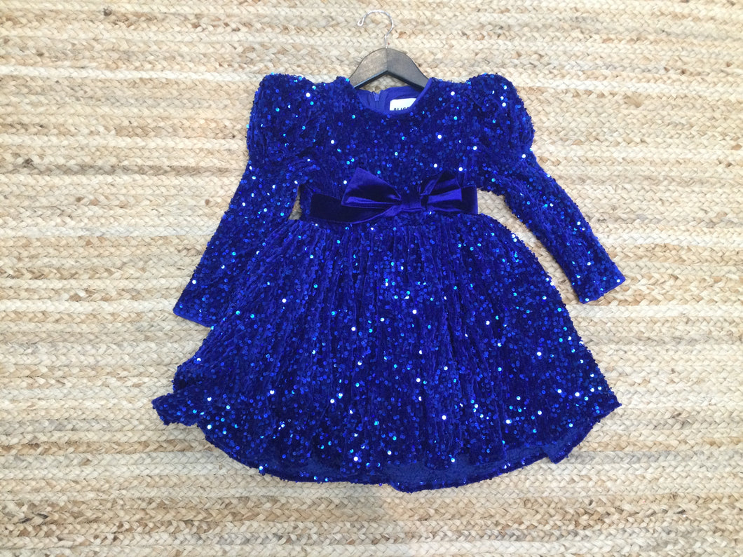 Royal Blue Full Sequence girls dress