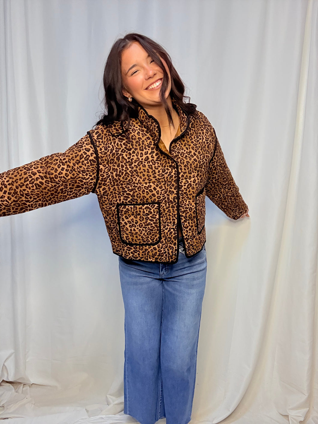 Quilted Leopard Puffer Jacket