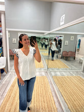 Black & White Floral Trim top