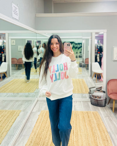 Gingham Holly Jolly Sweatshirt