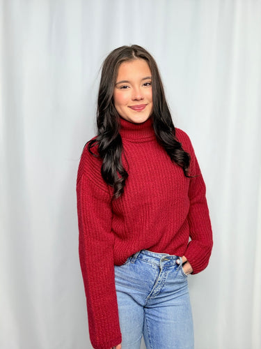 Joyful Red Turtleneck