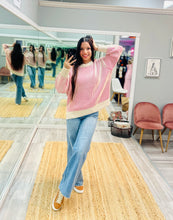 Pink + White Striped Sweater