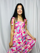 Brush Stoke Tiered Midi Dress