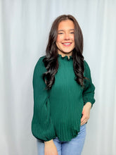 Hunter Green Pleated Blouse