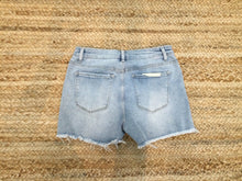Light Wash Denim Frayed Shorts