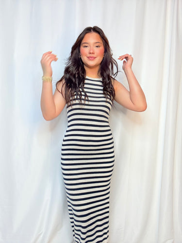 Knitted Striped Maxi Dress