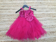 Hot Pink Half Sequence and Tulle girls Dress