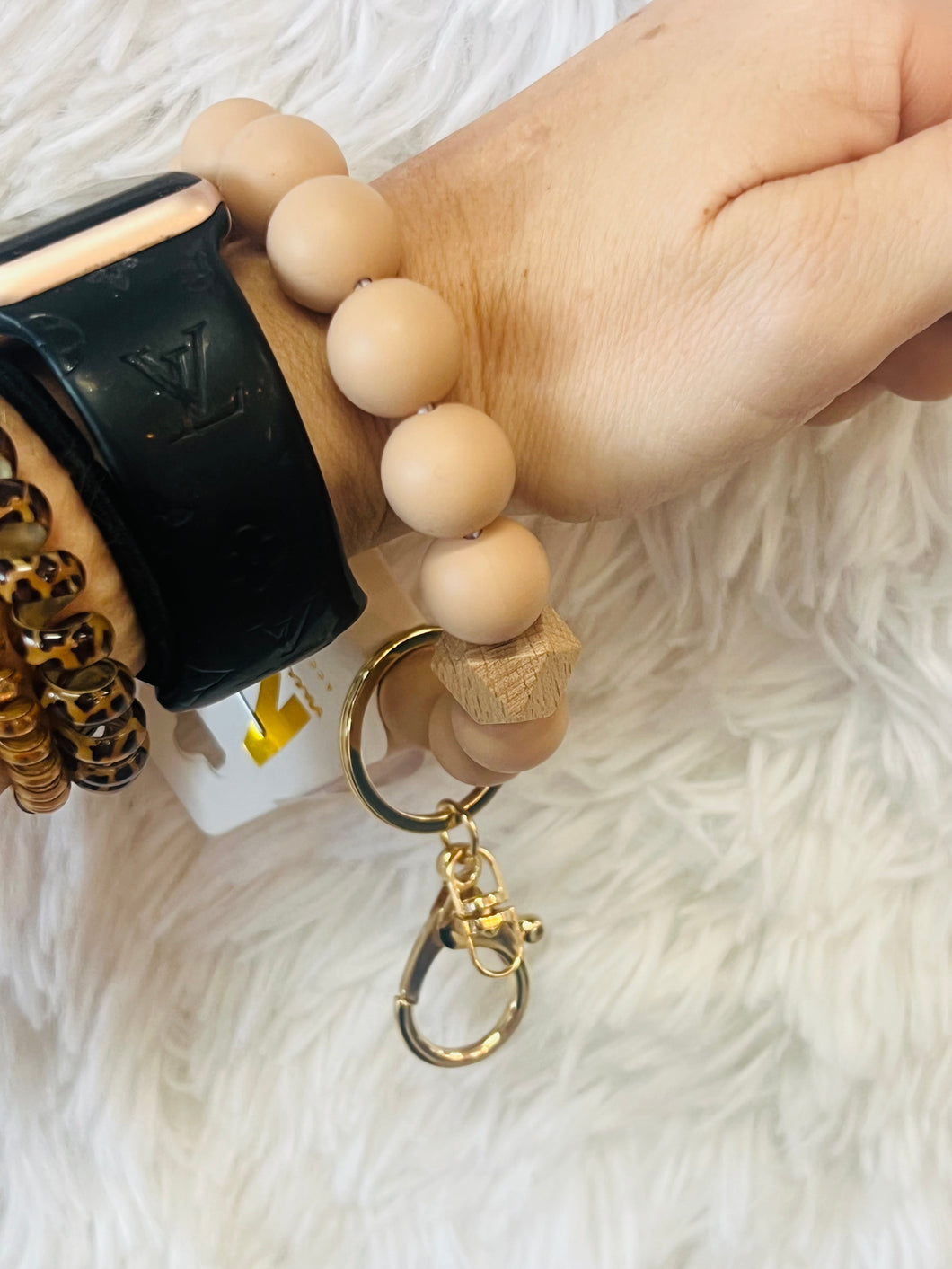 Stretch Beaded Ball Key Rings