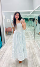 Blue Striped Maxi Dress