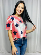 Red White And Blue Star Top