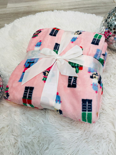 Pink Nutcracker Throw Blanket