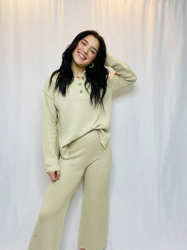Cozy Waffle Knit Set Bottoms