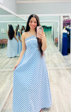 Cross Neck Striped Dress