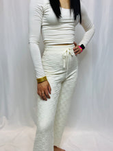 Cream knit pant