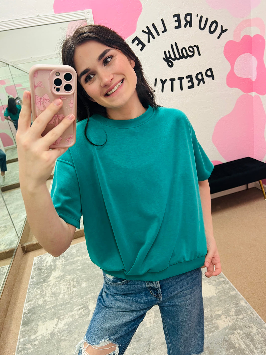 Teal Butter Top