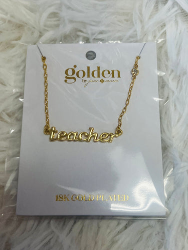 18k Gold Teacher Necklace