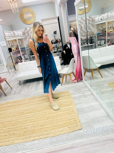 Dark Tencel Denim Maxi Dress