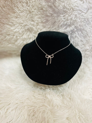 Silver Bow Necklace