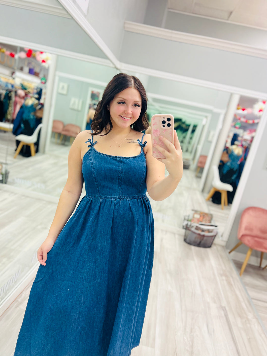 Denim Maxi with Bows