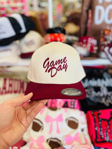 Cream and Crimson Game Day Hat