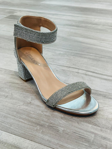 Victoria Silver Rhinestone Heel