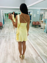 Yellow Satin Mini Dress