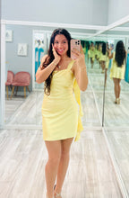Yellow Satin Mini Dress