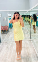 Yellow Satin Mini Dress
