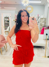 Red Ruffle Mini Dress