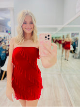 Red Ruffle Mini Dress