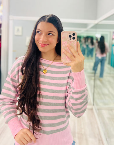 Striped Scoop Neck Sweater