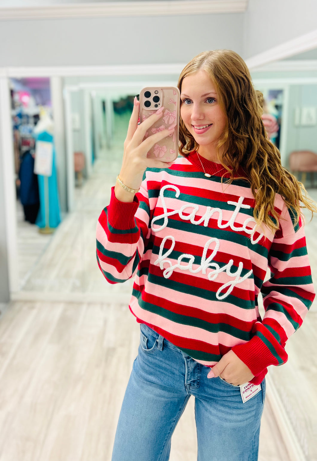 Striped Santa Baby Sweater