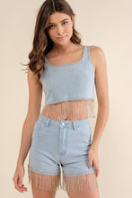Denim Fringe Shorts