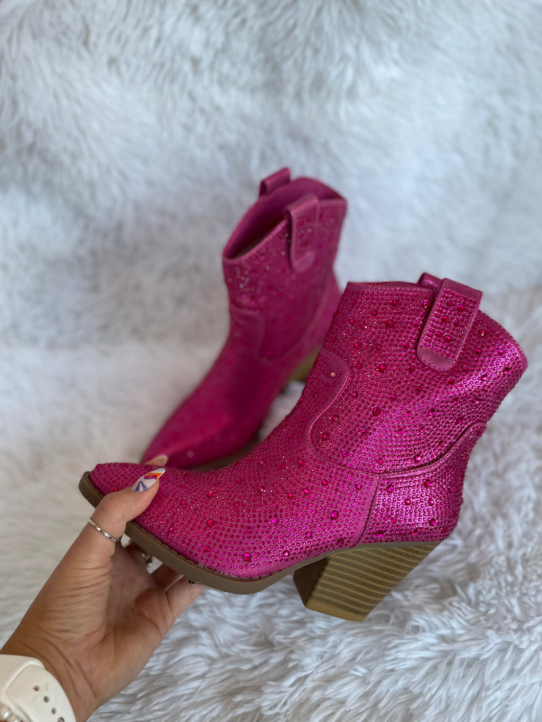 Fuchsia bedazzled Dolly Boots