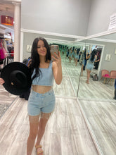 Denim Fringe Tank