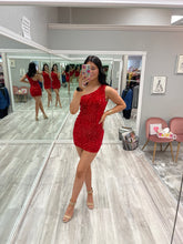 Red One Shoulder Dress