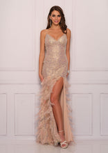 Iridescent sequin X back dress
