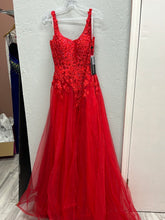 Red Glitter Corset Back Dress