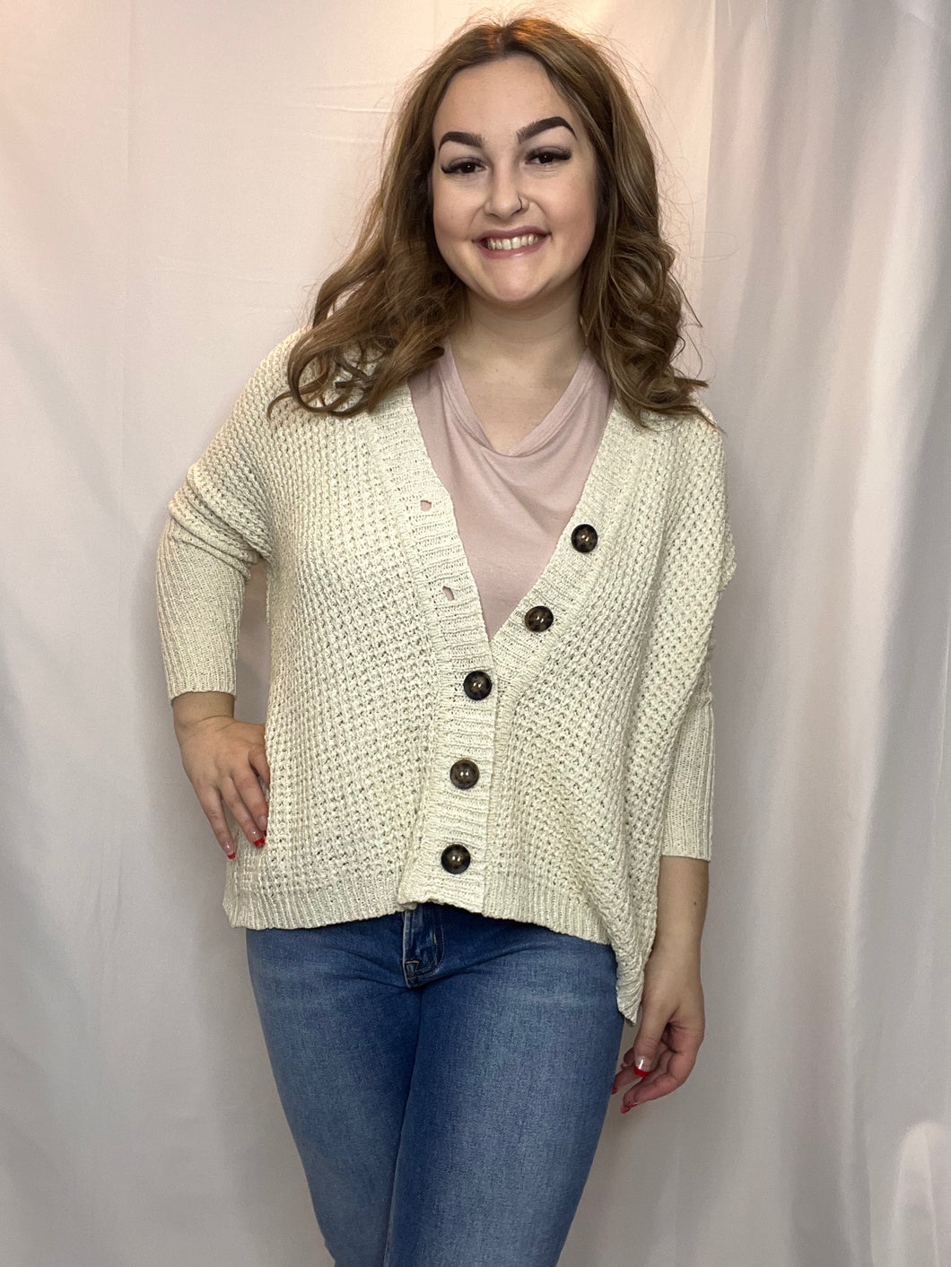 Knitted Cream Cardigan