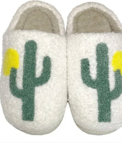 Cactus Fuzzy Slippers