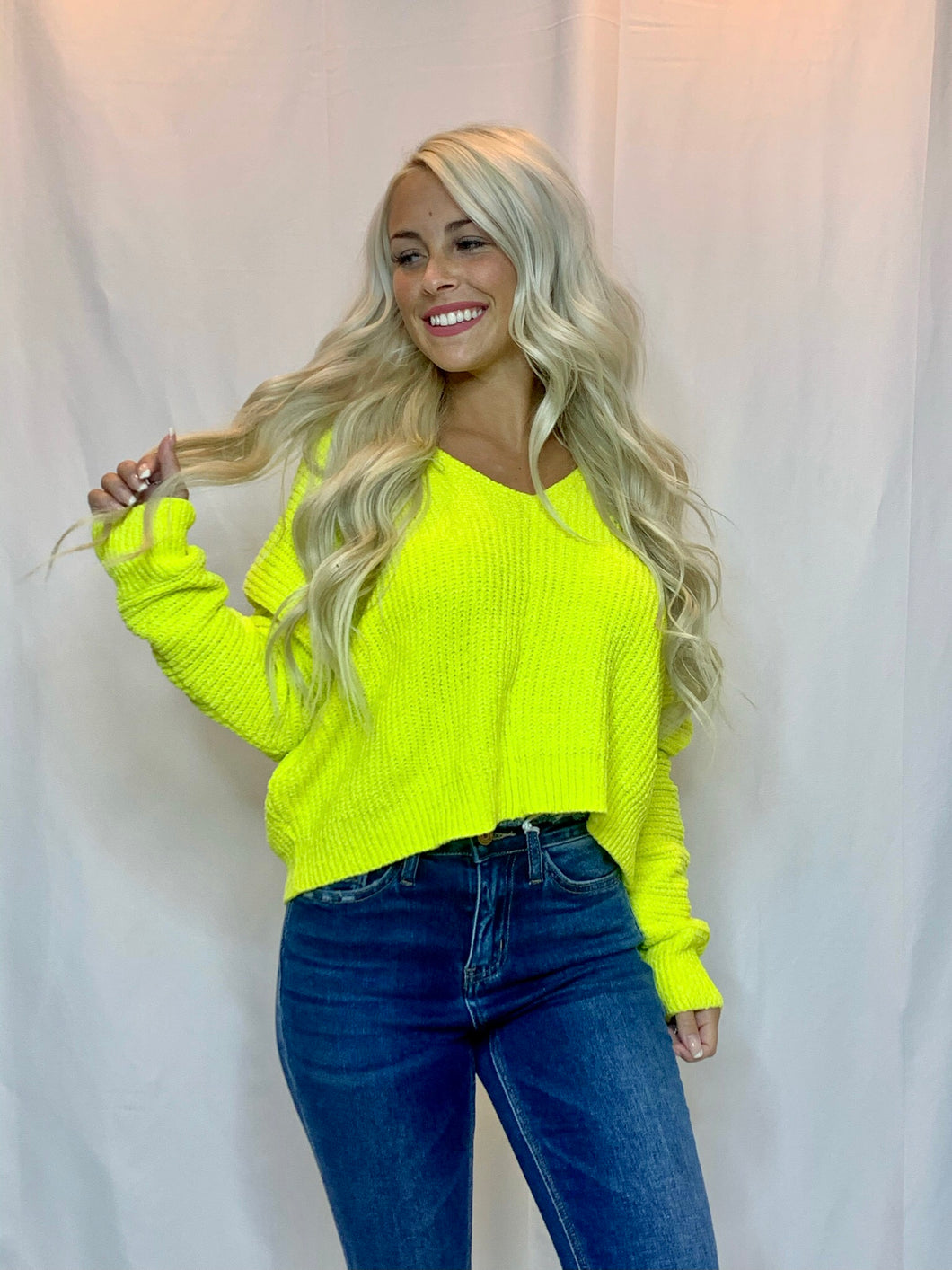 Lemon Lime Chenille Sweater