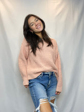 Pink Knit Chenille Sweater