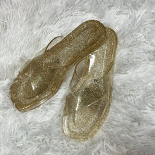 Gold Glitter Slide Sandals