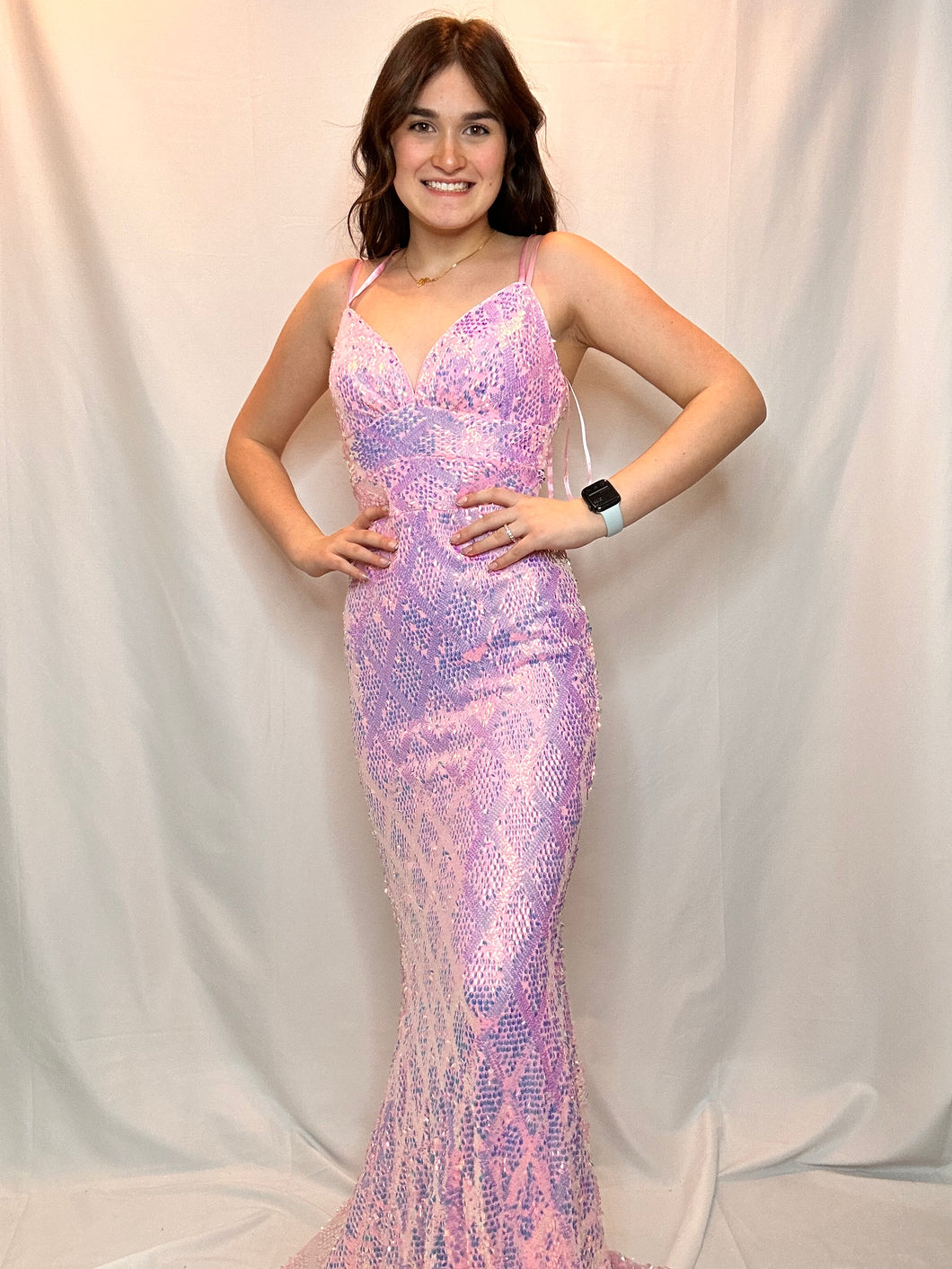 Pink Iridescent Sequin Prom Dress Moments to Remember Pink Iridescent Sequin Prom Dress Moments to Remember