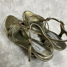 Anneka Gold Diamond Strap Low Heel