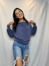 Slate On/Off Shoulder Blouse
