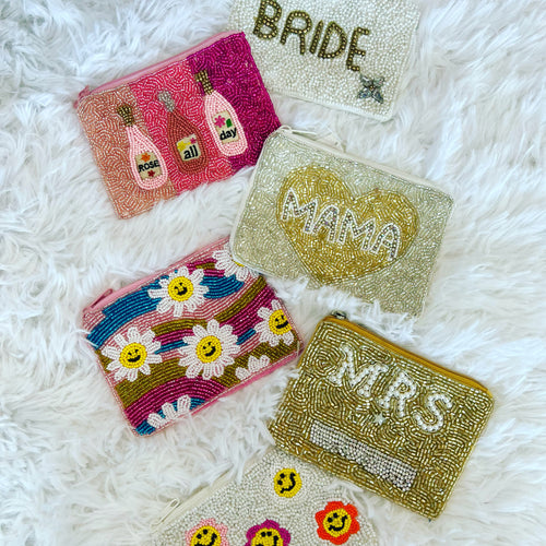 Beaded Zipper Pouches